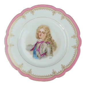 Late 18th Century Sèvres Chateau St Cloud Signed Louis De France Duc De Bourgoqne Porcelain Plate