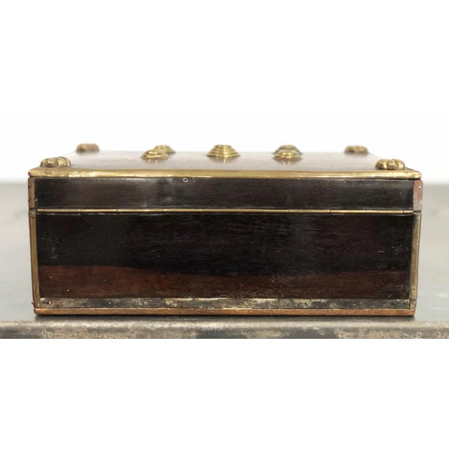 Late 20th Century 20th Century Regency Rosewood Decorative Box Bound With Brass For Sale - Image 5 of 13