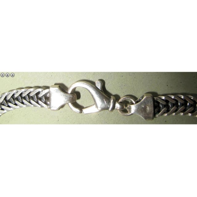 1950s Modernist Italian Heavy Sterling Silver Woven Necklace For Sale - Image 4 of 4