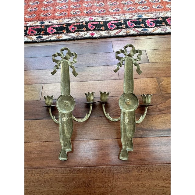 Pair of Vintage Andrea By Sadek Gilded Candle Sconces