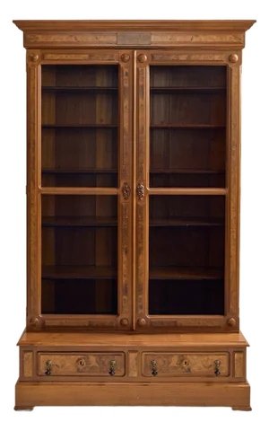The Vintage 1880s Walnut Renaissance Revival Bookcase Cabinet