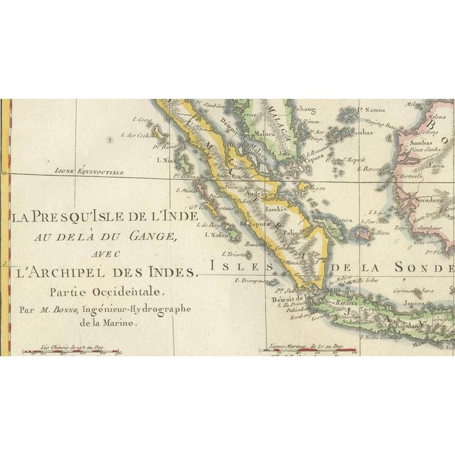 Antique Map of Southeast Asia by Bonne, 1787 For Sale - Image 10 of 11