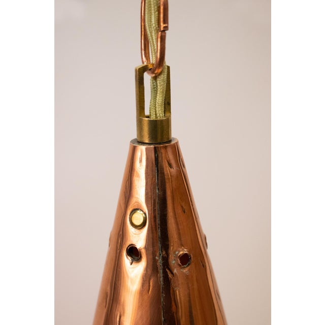 Danish Hammered Copper Cone Pendant Lamps by E. S. Horn Aalestrup, 1950s, Set of 2 For Sale - Image 11 of 14