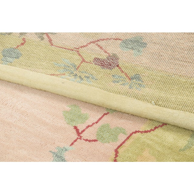 Contemporary Chinese Deco Style Floral Wool Polychromatic Runner by Rug & Kilim, India For Sale In New York - Image 6 of 8