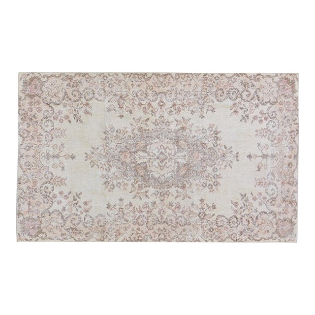 Vintage Turkish Anatolian Hand Knotted Wool Rug, 4X6'8 For Sale