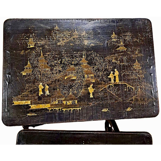 19th Century Set of Three Chinese Nesting Tables For Sale - Image 4 of 9