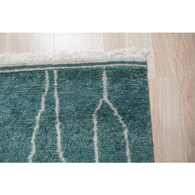 Textile 5x8 Beautiful Celia Green Geometric Contemporary Hand Knotted Wool Carpet Rug For Sale - Image 7 of 14