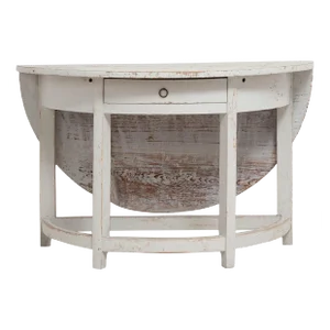 19th Century Swedish Gustavian White Country Drop Leaf Table