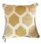 This front of this pillow has cheerful palette of alternating stripes of rose pink, lemon yellow, olive green, and...
