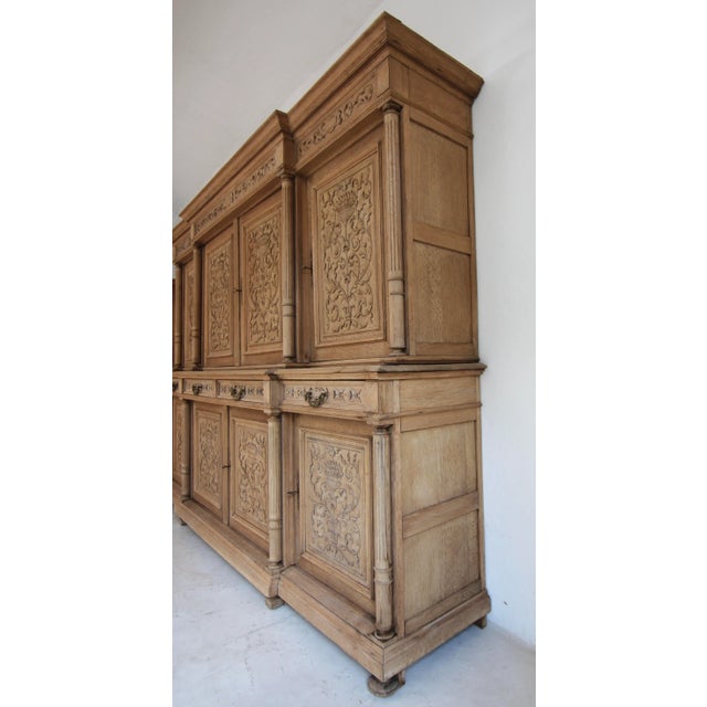 Large Late 19th Century Bleached Oak Cabinet For Sale - Image 11 of 18