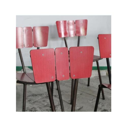 Industrial Amaranth Chairs by Doro Cuneo, 1950-1960, Set of 8 For Sale - Image 3 of 18