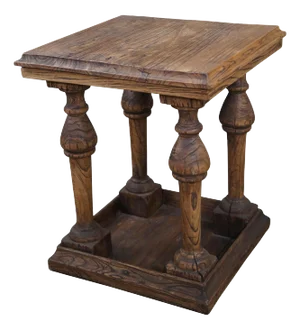 Late 20th Century English Weathered Oak Farmhouse Pedestal Side Table Plant Sculpture Stand