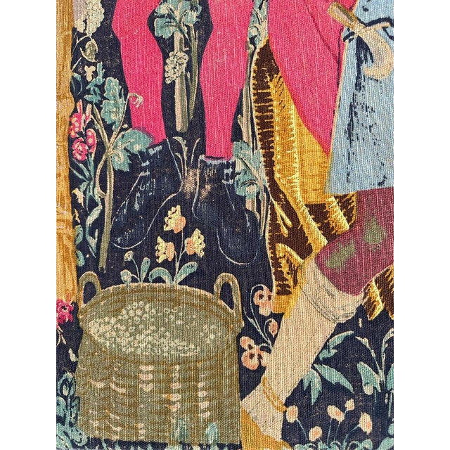 Vintage French Hand Printed Tapestry Vendanges Museum Design, 1970s For Sale - Image 13 of 18