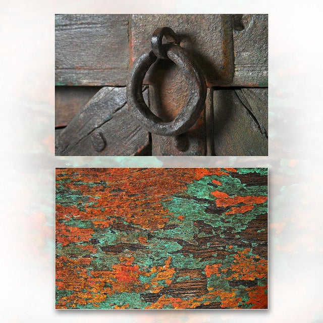 Shutter in Patinated Wood, in Very Good conditions. This piece is designed in the style of the selected designer and/or...