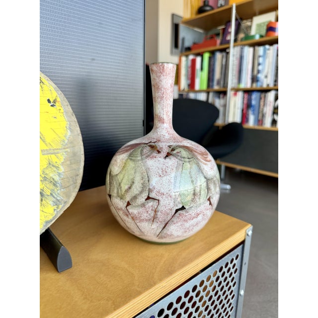 Polia Pillin Authentic Signed Polia Pillin Mid-Century Modern Studio Art Pottery Horse Bottle Vase For Sale - Image 4 of 13