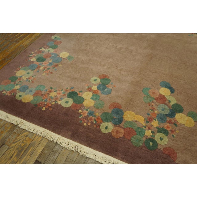 1920s Gray Cream Antique Walter Nichols Chinese Art Deco Rug Wool Carpet For Sale In New York - Image 6 of 10