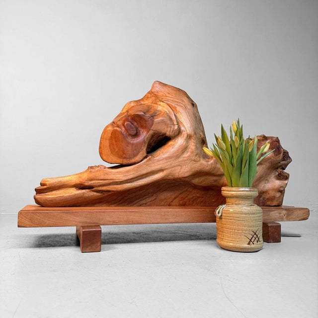 1950s Monumental Japanese Keyaki Wood Sculptural Object, 1950s For Sale - Image 5 of 17