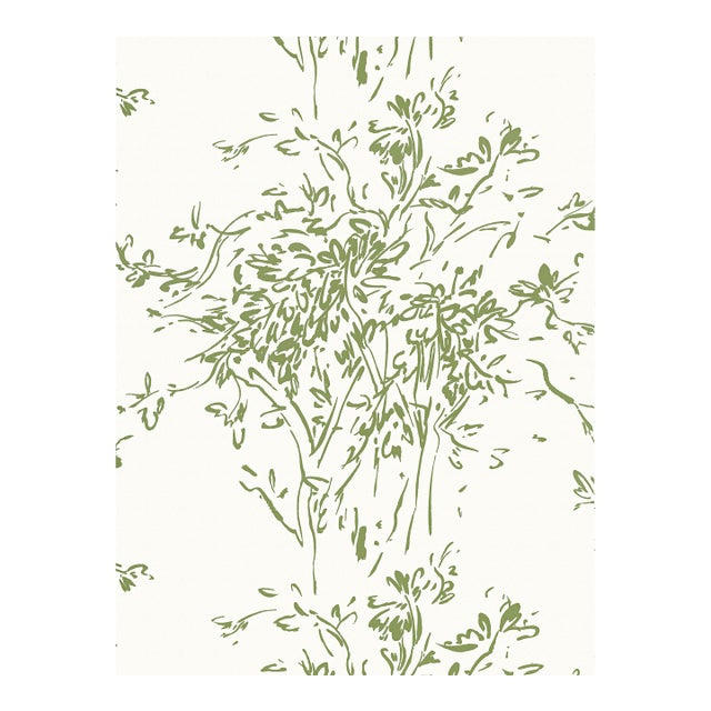 The House of Scalamandré Kurt Wallpaper, Olive For Sale
