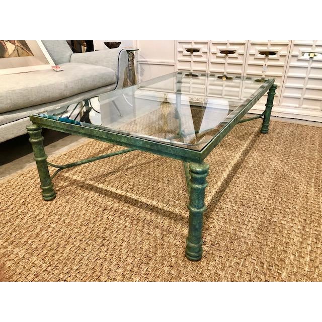 Vintage Verdigris Metal Dickinson Style Rectangular Coffee Table Chairish