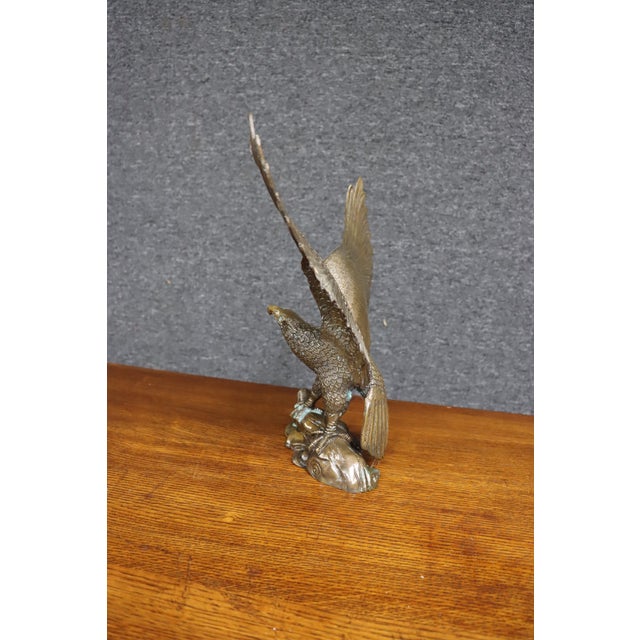 Cast Metal Eagle Sculpture For Sale - Image 9 of 13