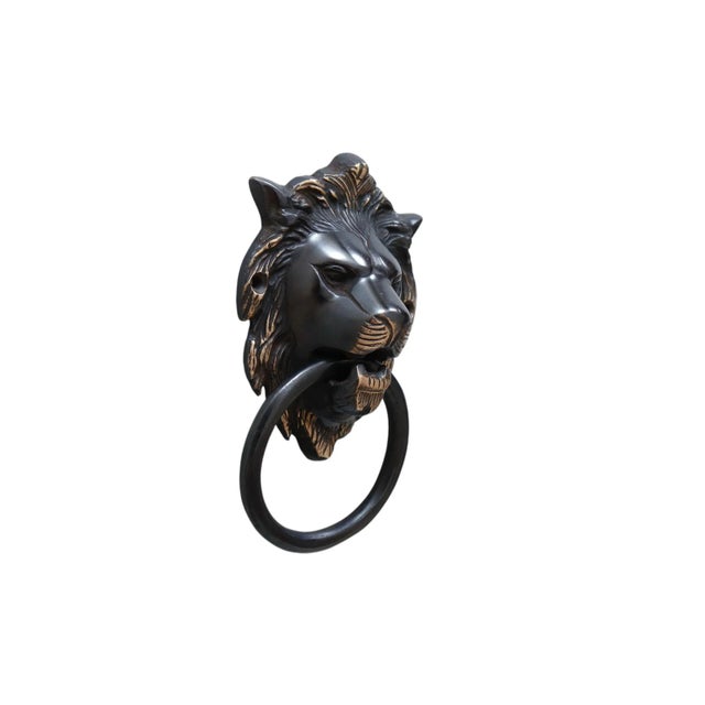 Dark Brass Lion's Head Door Knocker Chairish