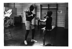 Lola Falana Boxing in the Gym Photographed by Frank Dandridge, 1969