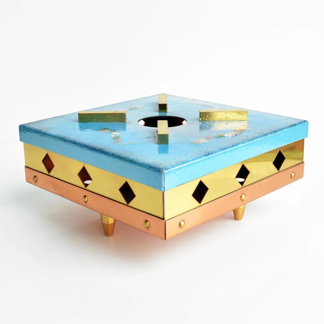 Brass 1960s Brass Enamel Heater, Germany For Sale - Image 8 of 10