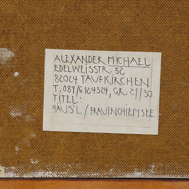 Wood Oil Painting by Alexander Michael - Haeus'l Frauenchiemsee 1994 For Sale - Image 7 of 7