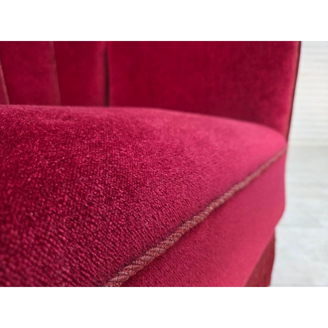 Danish 2-Seater Sofa in Velour with Ash Wood Legs, 1960s For Sale - Image 6 of 17
