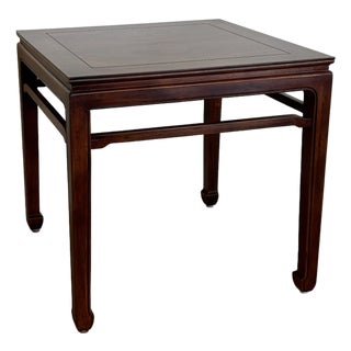Vintage Henredon Chinoiserie Ming Style Solid Walnut Side Table For Sale