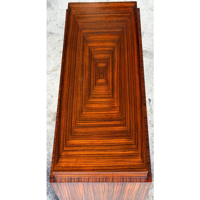 Art Deco Zebrawood Pedestals, Late 20th Century, Sculptural Pair For Sale In Greensboro - Image 6 of 16