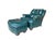 English Vintage Thomas-Bain Leather Club Chair & Ottoman Set in Peacock Teal Green | Tufted Traditional Lounge Seating For Sale - Image 3 of 18