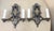 Pair of Antique Ornate 2-Arm Pewter Silver Gold Electric Wall Sconces Fixture For Sale - Image 4 of 10
