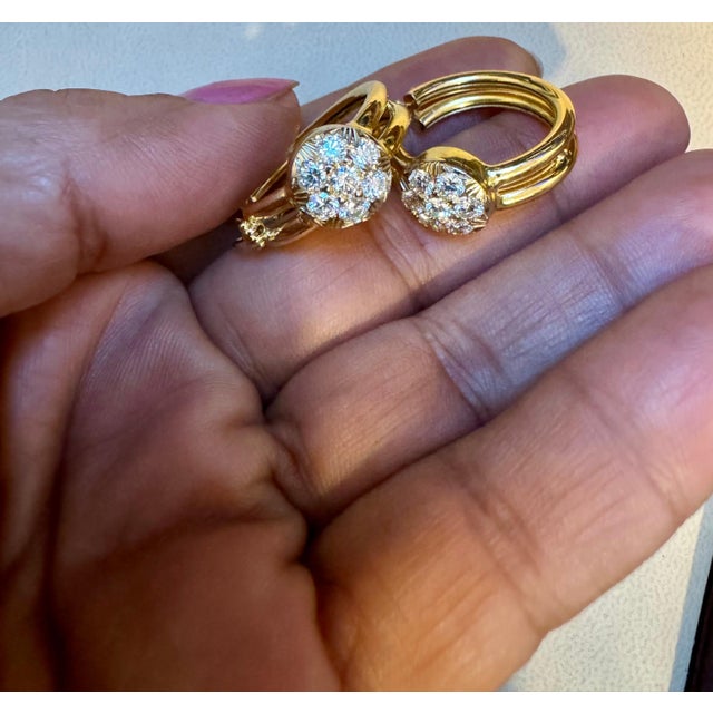 1.6 Carat Diamond VS Quality Hoop Earrings Women , 18 Karat Yellow Gold 8.8 Gm For Sale - Image 17 of 18