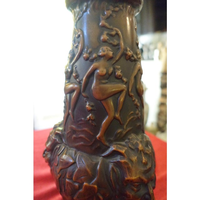 Large Art Deco Brown Pâte De Verre Vase by Espaivet, 1920s For Sale - Image 3 of 7