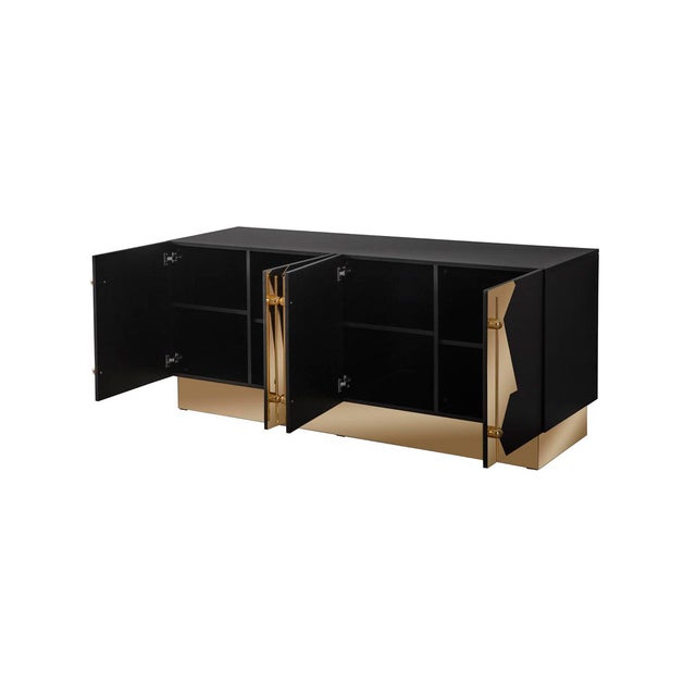 Callista Sideboard, Black & Gold For Sale - Image 4 of 10