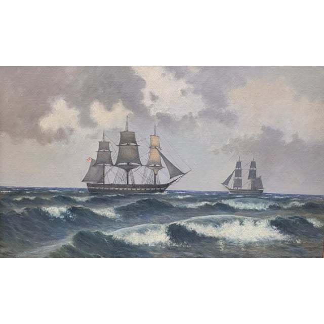 Antique 19th Century Danish Ship Painting For Sale In Philadelphia - Image 6 of 12