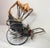 Antique 19th Century Handmade Mixed Media Tole Running Rickshaw Mini Sculpture For Sale - Image 9 of 18