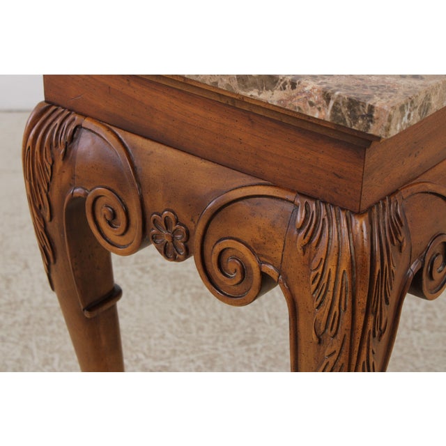 Century Chippendale Style Marble Top Console Table For Sale - Image 11 of 13