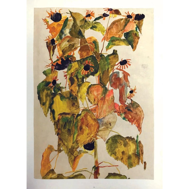Artist:Egon Schiele Country:Austria Title:Sunflowers Medium:Lithograph – 15 Marks:Signed in plate Printed:1968 by Max...