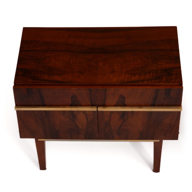 Brown 103 Swedish Rosewood Brass Nightstands After William Hinn Mid Century - A Pair For Sale - Image 8 of 11