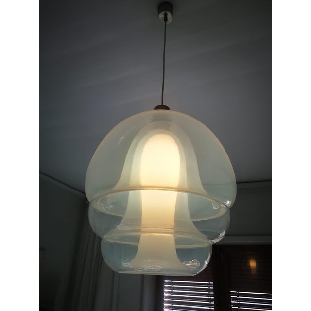 1980s Polpo LS134 Pendant Light in Opalescent Murano Glass by Carlo Nason for Mazzega, 1980s For Sale - Image 5 of 15