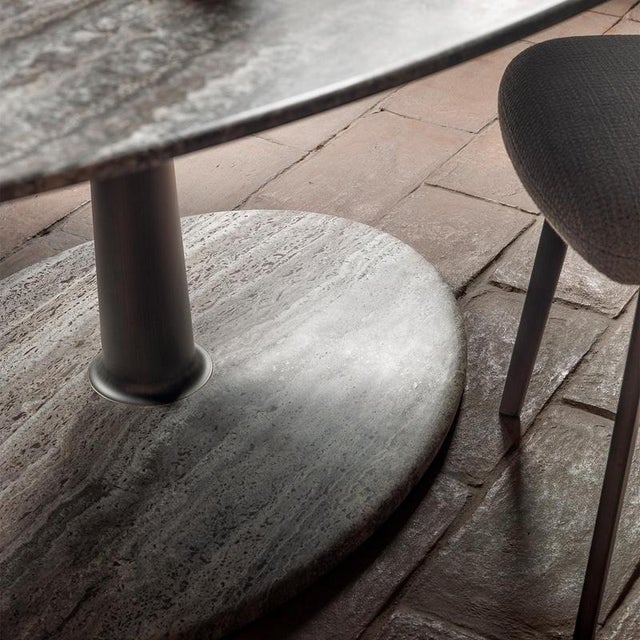 Arnold Round Green Cipollino Marble Dining Table by Paolo Rizzato For Sale - Image 4 of 6