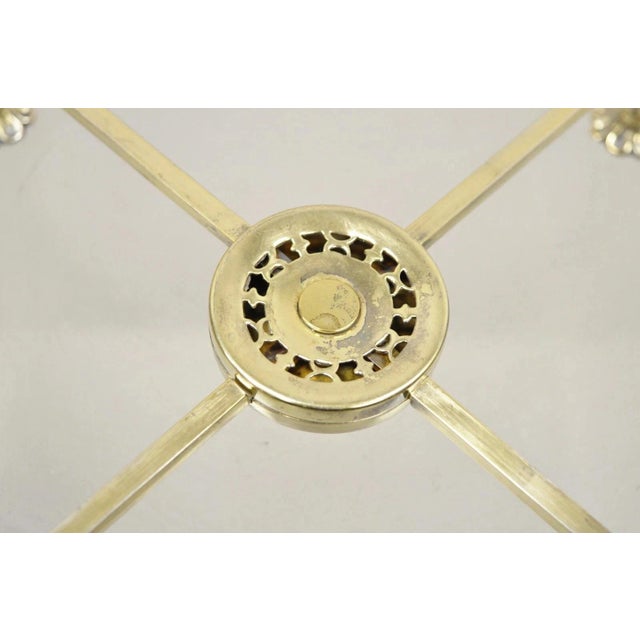 Vintage LFS LTD English Sheffield Brass Tone Metal Expandable Footed Trivet For Sale In Philadelphia - Image 6 of 10
