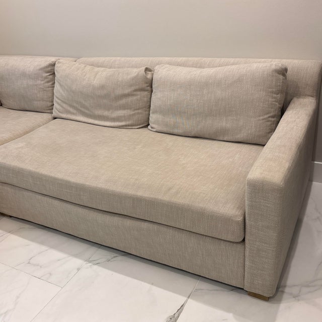 Restoration Hardware Restoration Hardware Sofa Belgian Slope Track Arm For Sale - Image 4 of 6