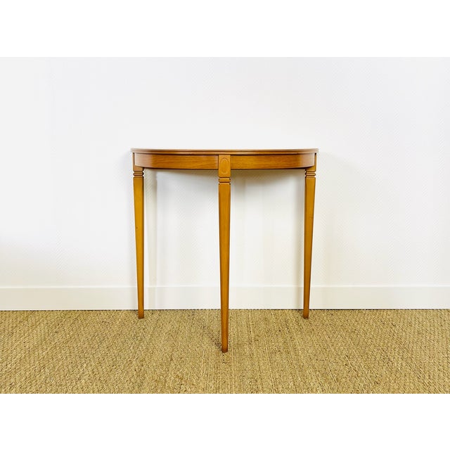 Vintage Teak Half-Moon Console Table by Legate Furniture, 1970s For Sale - Image 3 of 11