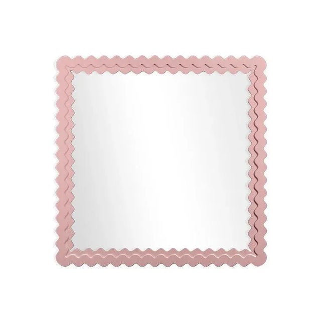 Contemporary Fleur Home Carnival Chaos Square Mirror in Authentic Pink, 30x30 For Sale - Image 3 of 3