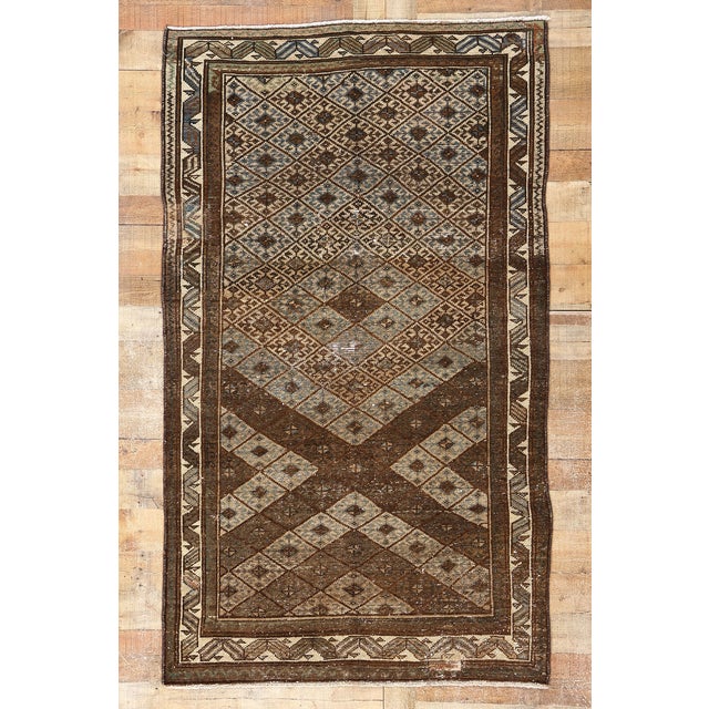 Antique-Worn Persian Hamadan Rug - 04'02 X 07'00 For Sale - Image 9 of 9