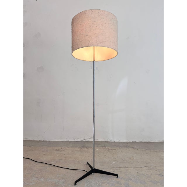 Chrome Floor Lamp with Fabric Shade from Staff For Sale - Image 11 of 11
