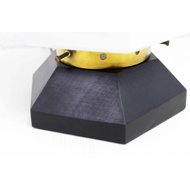 Art Deco Lamp in Wood and Opal Glass, 1930s For Sale - Image 4 of 10